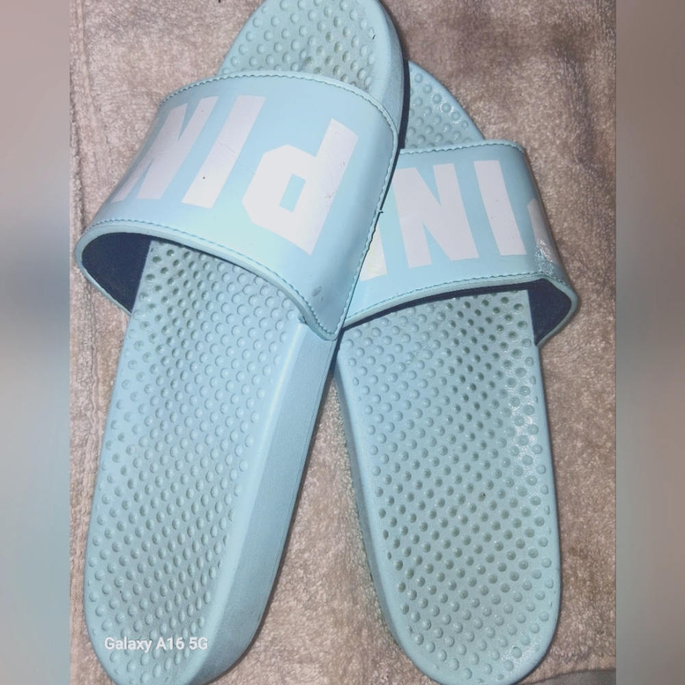 Light Blue Slide Sandals